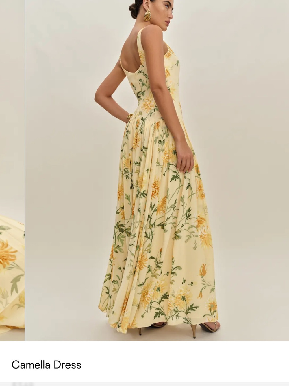 Reformation Camella Maxi Dress in Yellow Floral - Picture 2 of 6
